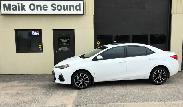 Toyota 2018 Corolla with professional window tint in North Bay